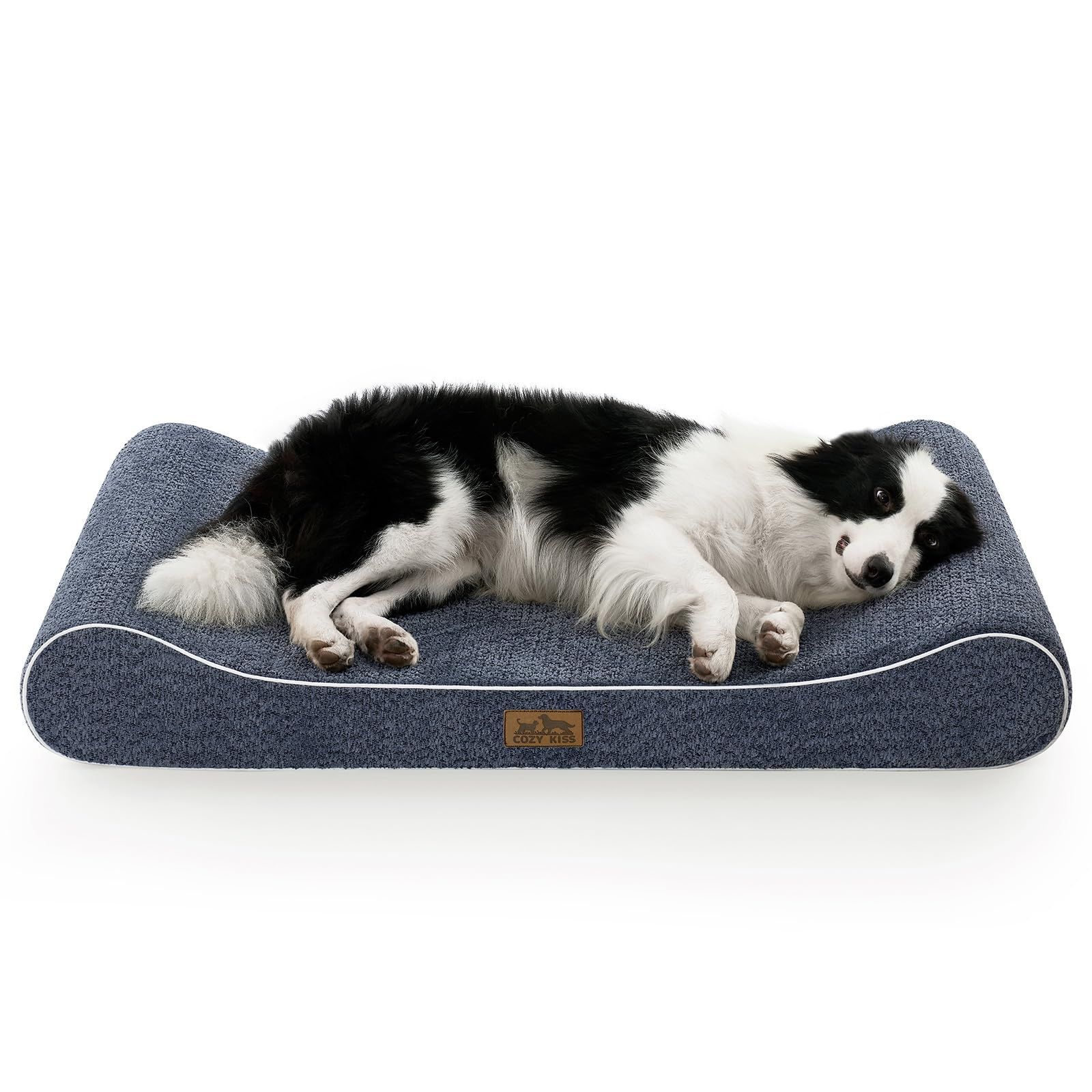 COZY KISS Cama Perro Lavable Impermeable 114x76cm para Perro Grande, Azul