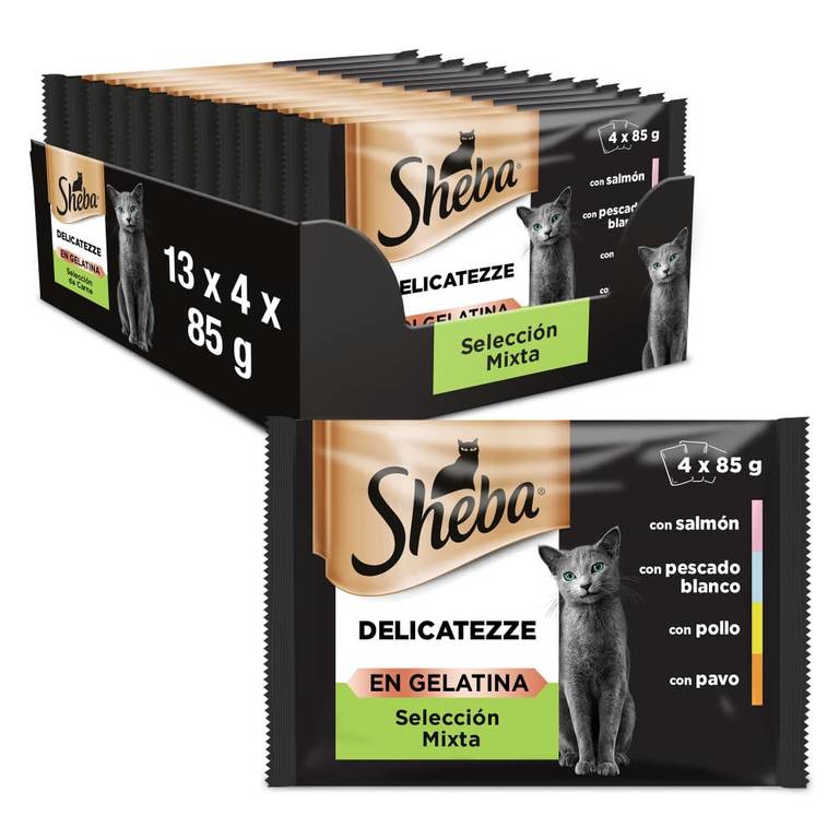 Pack 52 sobres Comida Húmeda Sheba Delicatezze en Gelatina