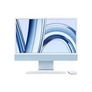 Apple iMac (2023) MQRC3Y/A, 24" Retina 4.5K, Chip M3, CPU de 8 núcleos, GPU de 8 núcleos, 8GB de RAM, 512GB de SSD, Gigabit Ethernet, Azul