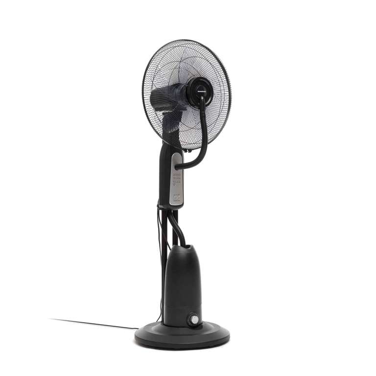 InnovaGoods Ventilador Nebulizador de Agua con Mando a Distancia, ventilador multifunción Difusor de aromas, ventilador de pie Oscilante 80º