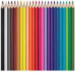 Maped - Pinturas de Madera - Lápices de Colores Aqua - 24 Pinturas de Colores + 1 Pincel - Mina Acuarelable Humedecer con Pincel