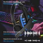 Auriculares con Micrófono Flexible, Orejeras Cómodas Iluminación RGB para PS4 Xbox One PC