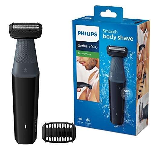 Philips Serie 3000 BG3010/15 - Afeitadora corporal apta para la ducha con 1 peines-guia 50 min de uso