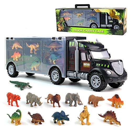 Camión Transportador con 12 Figuras del Juego de Dinosaurios