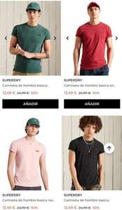Camiseta algodón marca Superdry hombre varios colores y modelos [ Envio a Supercor 1 euro ]