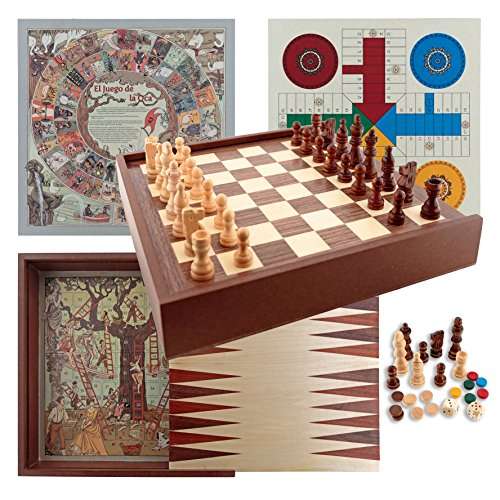 Aquamarine Games - 6 juegos clásicos: ajedrez, damas, backgammon, oca, parchís, escalera