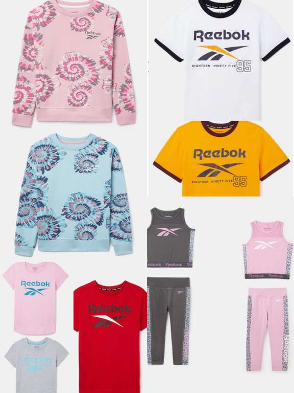 Camisetas, sudaderas y conjuntos Reebok, tallas de 2 a 16 años por menos de 15€