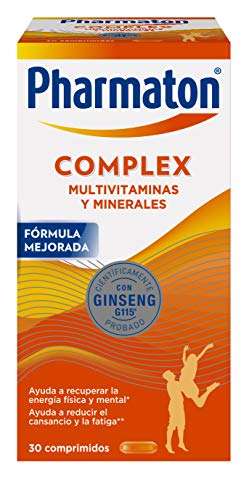 Pharmaton Complex - Multivitamínico con Ginseng - 30 Comprimidos Compactos - Energía Física y Mental