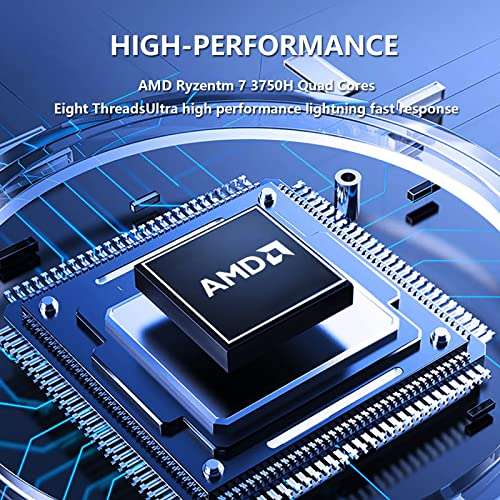 KUU Mini PC Mingar 3, Ordenador de sobremesa AMD Ryzen 7 3750H, Mini Computer 16Go DDR4 RAM 512Go SSD