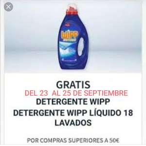 Carrefour WIPP EXPRESS 18 lavados de regalo en compras superiores a 50€