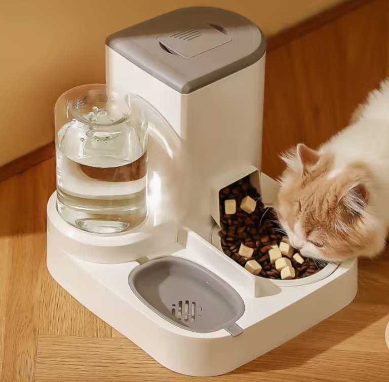 Alimentador automático para gatos y mascotas, dispensador de agua de gran capacidad, separación seca y húmeda. Varios Colores.