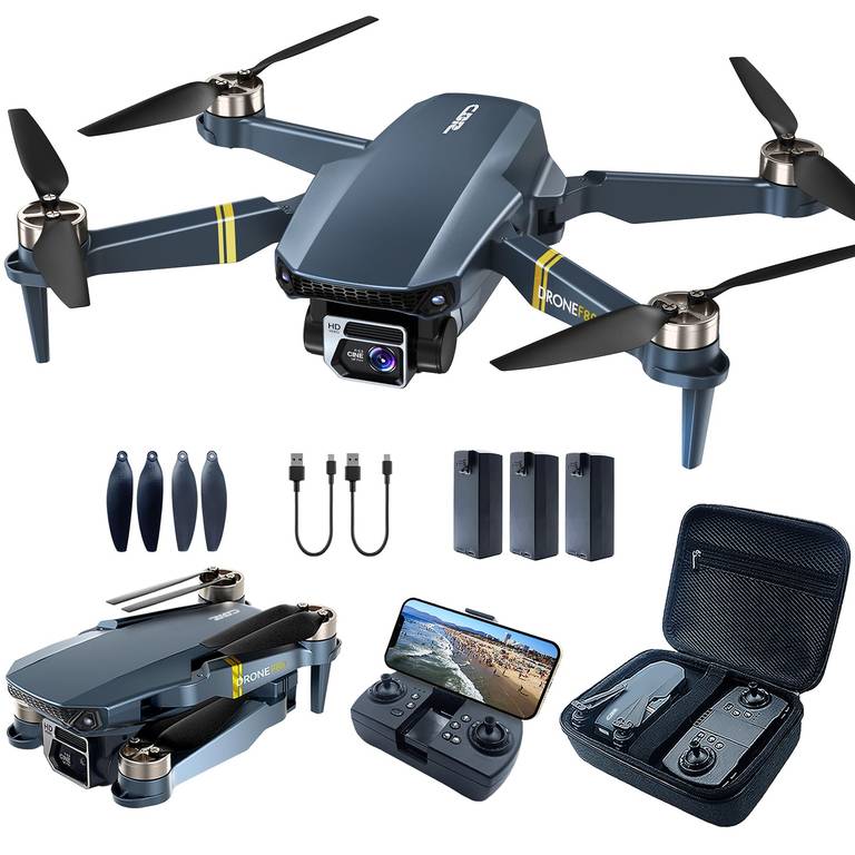 Dron con Cámara 4K HD, 84 Min de Vuelo (3 Baterías), Alcance de 800 m, Seguimiento Automático, Motor Brushless y Hover Automático