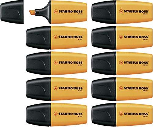Marcador fluorescente STABILO BOSS Mini - Caja con 10 unidades - Color naranja