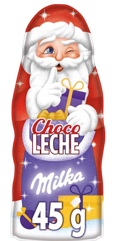Milka - Figura de Chocolate con Leche de los Alpes, con Forma de Papá Noel, Regalo Navideño - 24 x 45 g