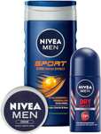NIVEA MEN Sport Box Set de regalo, set de cuidado con productos de cuidado hidratante, caja de regalo con crema Nivea Men, gel de ducha.