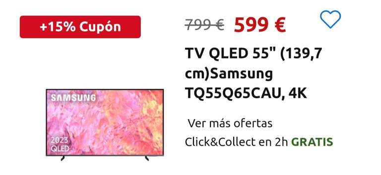 Samsung TQ55Q65CAUS + cupón 15%