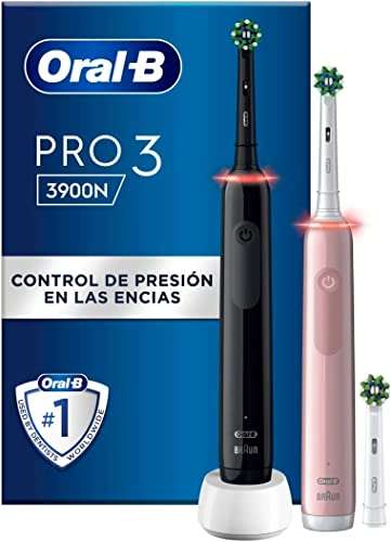 2x cepillos Oral-B Pro 3 3900N, negro y rosa