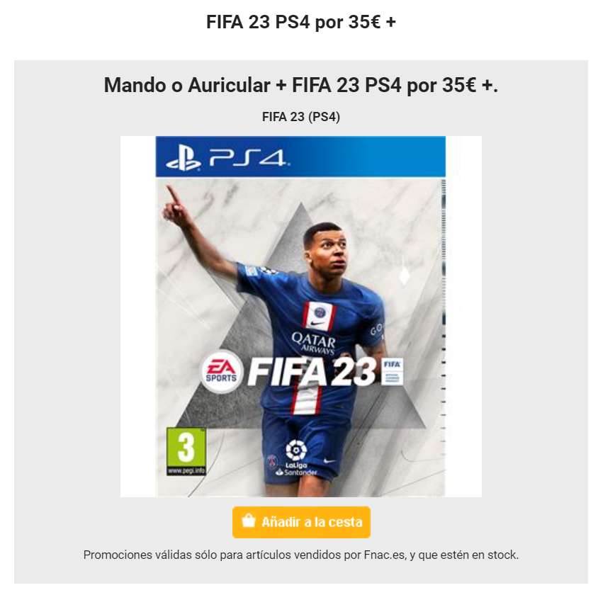 FIFA 23 por solo 35€ comprando un accesorio una selección. » Chollometro