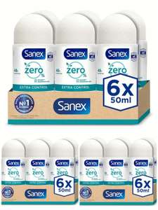18 desodorantes Sanex Zero% Extra Control Desodorante Roll-On, 50ml, Protección 48H, 0% Alcohol, 0% Sales de Aluminio. 0'96€/ud.