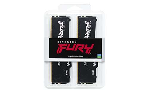 Kingston Fury Beast DDR5 RGB 16GB (2x8GB) 4800MT/s DDR5 CL38 DIMM Memoria gamer para Ordenadores de sobremesa Kit de 2 - KF548C38BBAK2-16