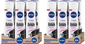 12x Desodorantes NIVEA Black & White Invisible 200ml [1,39€ C/UD] [11,71€ NUEVO USUARIO]