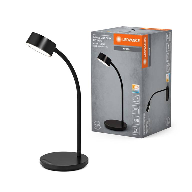 LEDVANCE Office Line Lámpara de escritorio cilíndrica con temperatura de color regulable