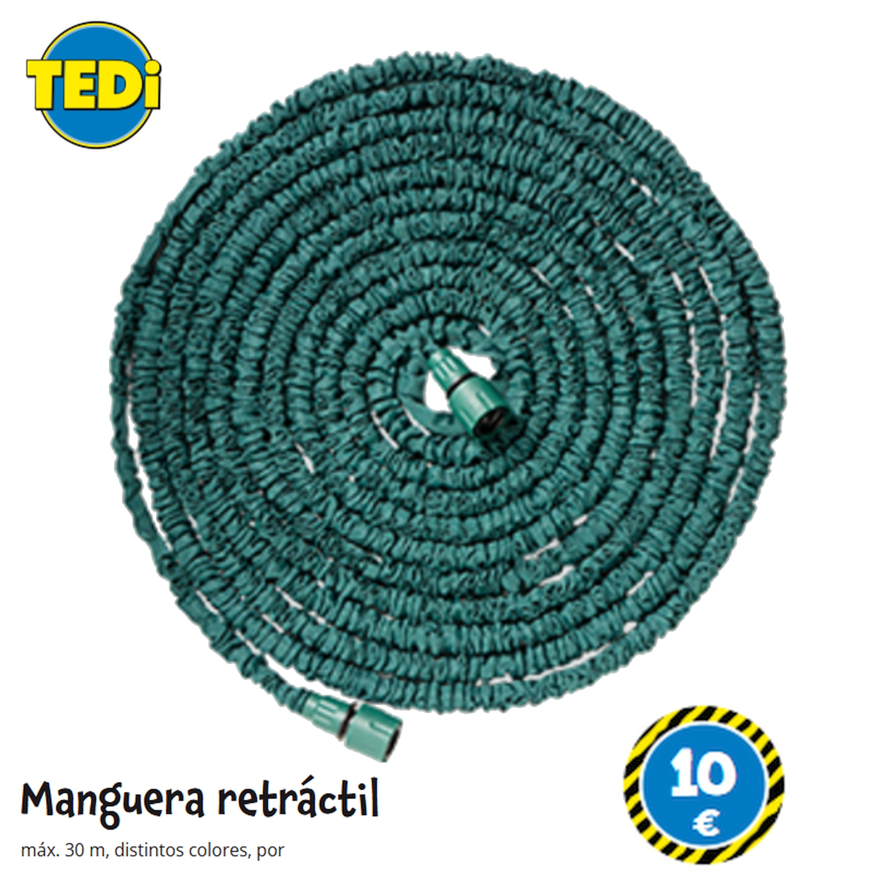 Manguera retráctil máx. 30 m, distintos colores, por 10€