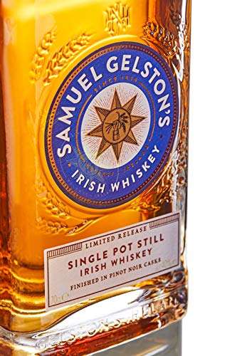 Single Pot Still de Samuel Gelston whisky irlandés Pinot Noir 40% vol. 0,7l en caja de regalo