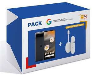 Pack Smartphone Google Pixel 6A 6.1" 5G Double SIM 128 Go Charbon + Chromecast Google TV HD Blanc