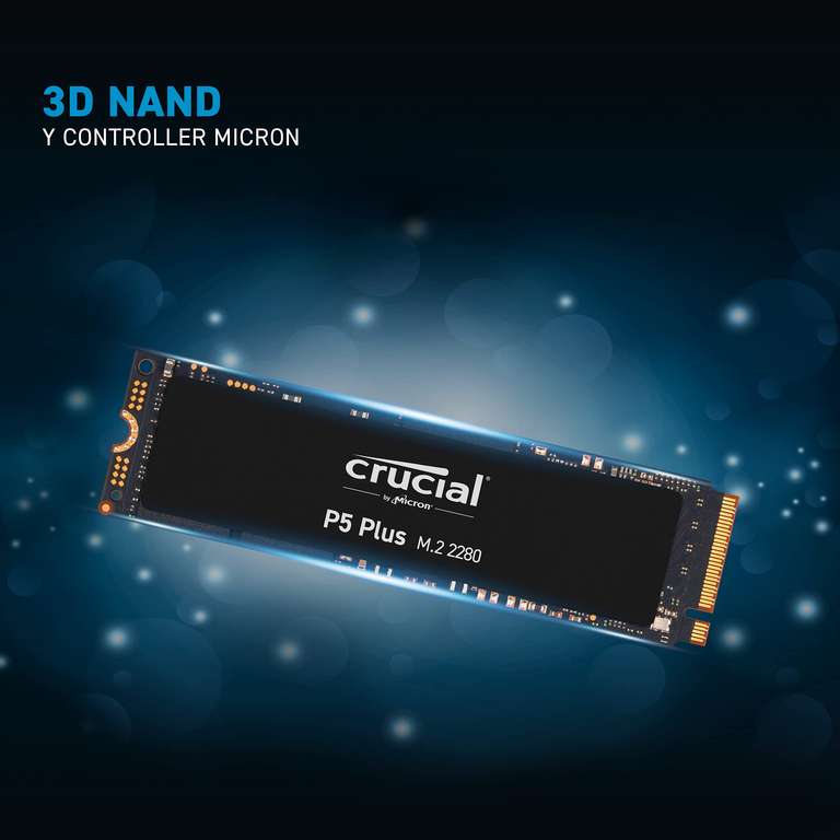 Crucial P5 Plus Disco Duro Sólido Interno SSD de 2TB (PCIe 4.0, 3D NAND, NVMe, M.2)
