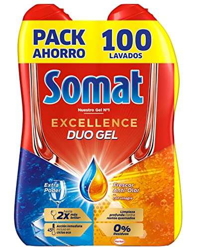 Pack 2 Somat Excellence Gel Frescor Anti-Olor (200 lavados en total)