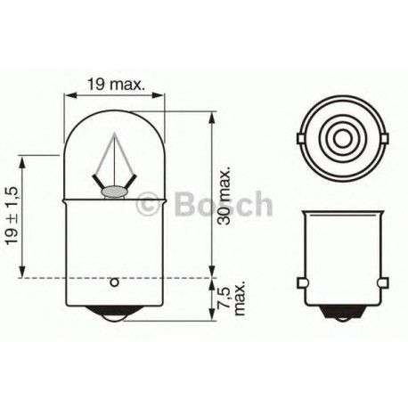 Lámpara BA15s BOSCH R10/W : Iluminación confiable para vehículos industriales