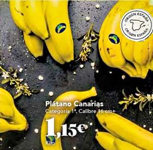Plátano de Canarias Cat.I a 1,15€ el Kilo