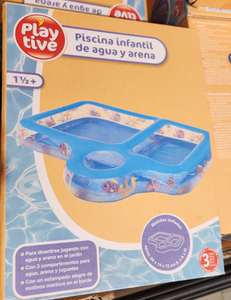Piscina infantil con compartimentos para agua, arena y juguetes(Factori Lidl)