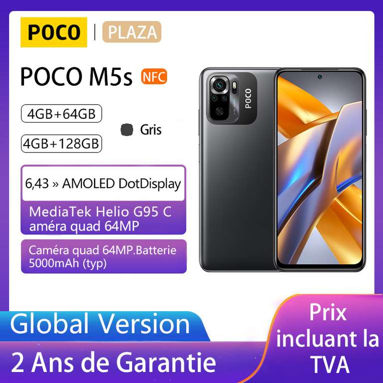 POCO - M5s, versión Global, NFC, 4GB + 128GB (dedse francia)