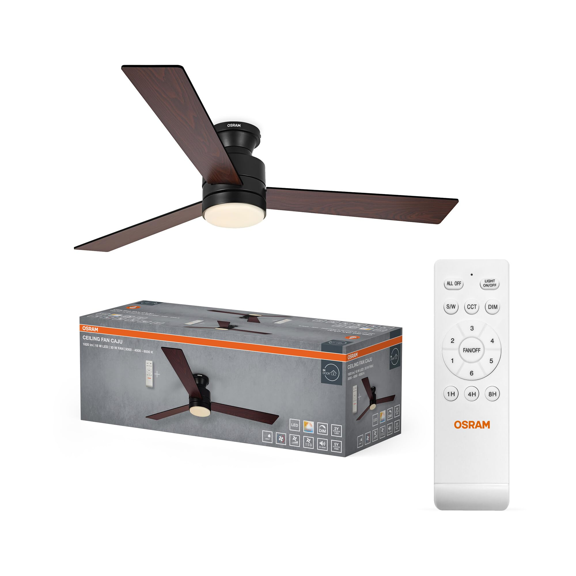 OSRAM Ventilador de techo LED motor DC con control remoto