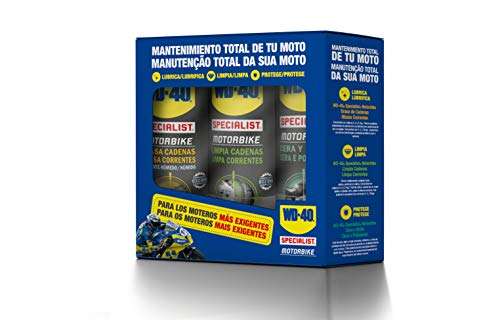 WD-40 34553 Total de Moto en Ambiente Húmedo Specialist Motorbike Spray, 400mL, Caja de 3