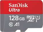 SanDisk Ultra 128 Go microSDXC UHS-I Carte pour Chromebook Avec Adaptateur SD et jusqu'à 140 Mo/s en Vitesse de Transfert