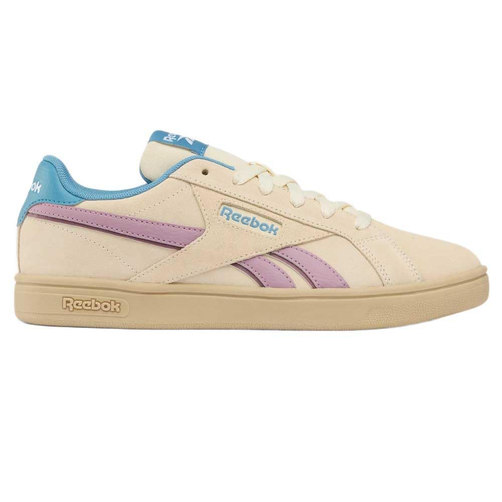 Zapatillas Reebok Retro Court Mujer Beige (Berrychill y azul oscuro, piel sintética, suela de goma retro, tallas 36-40.5, Amazon España)