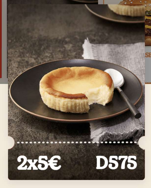 2 mini tartas de queso por 5 euros