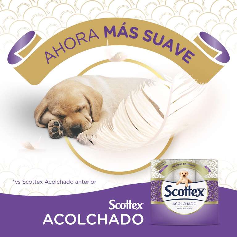 Scottex Acolchado Papel Higiénico 63 rollos con 3 capas de confort y suavidad