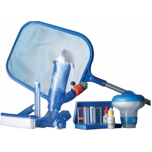 Kit GRE 7 en 1 para mantenimiento de piscinas desmontables con limpiafondos Venturi