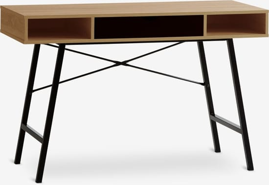 Escritorio ABBETVED 48x120 color roble natural/negro