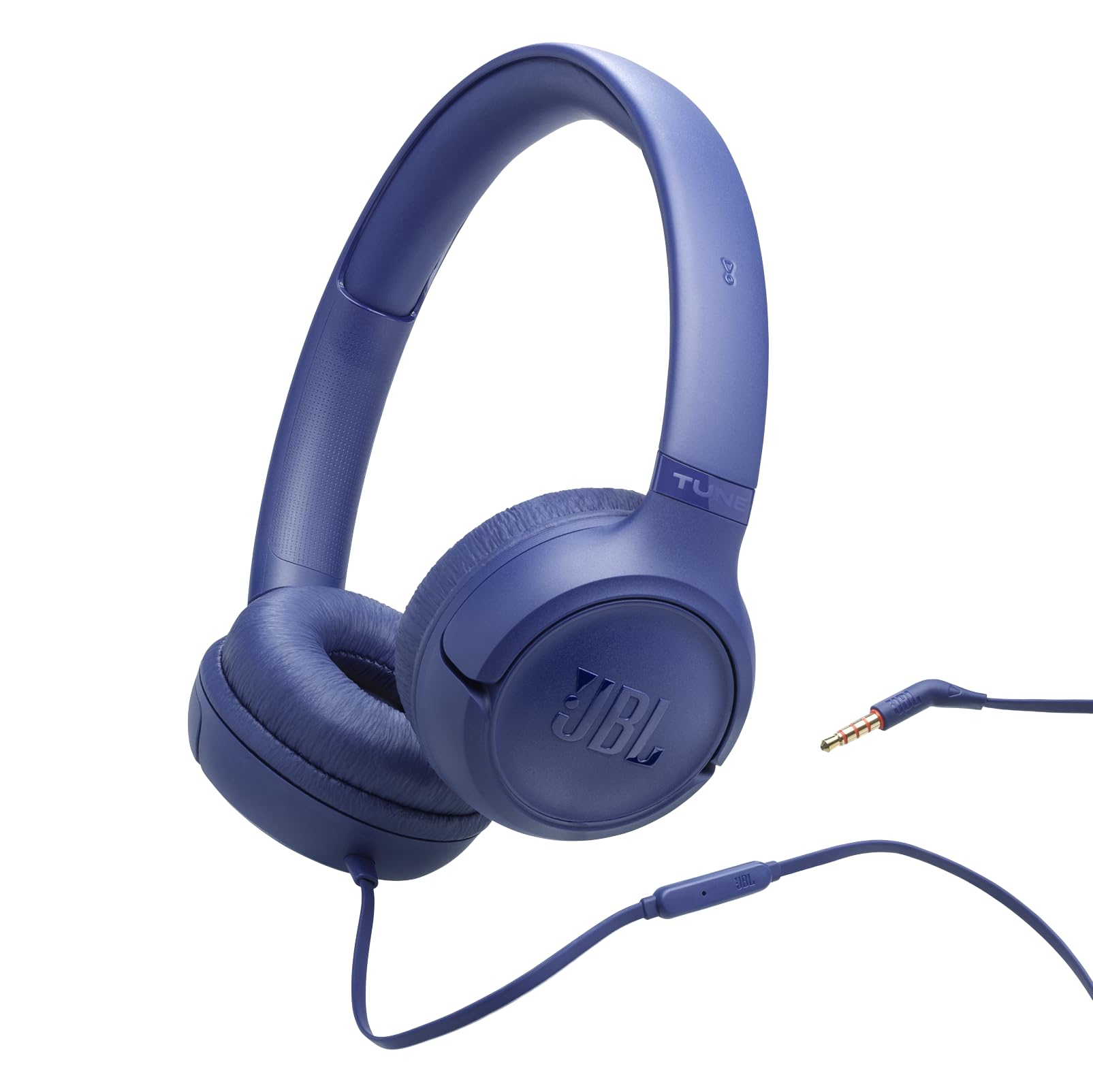 JBL Tune 530 Auriculares con Cable, Azul Ajuste Cómodo, Micrófono, Sonido JBL Pure Bass