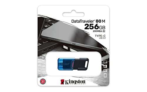 Kingston DataTraveler 80 M Unidad Flash USB-C 3.2 Gen 1 - 200MB/s 256GB - DT80M/256GB
