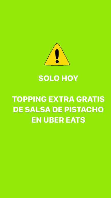 Topping extra gratis de salsa de pistacho en Llaollao en Uber Eats