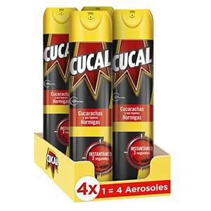 Cucal Insecticida Aerosol Instant contra Cucarachas, Hormigas (Pack de 4x 400ml., Total 1600ml) eficaz en 3 segundos