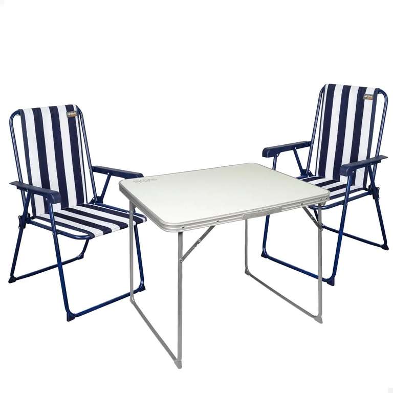 Conjunto de mesa y 2 sillas plegables Aktive Camping (Nuevos usuarios)