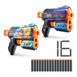 XSHOT-X-Shot Skins Flux Blaster-Poppy Playtime 2 Pack de ZURU con 16 Lanzador tecnología Air Pocket Dardos de Espuma