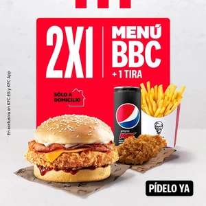 2x1 KFC Menú BBC + 1 Tira de pollo